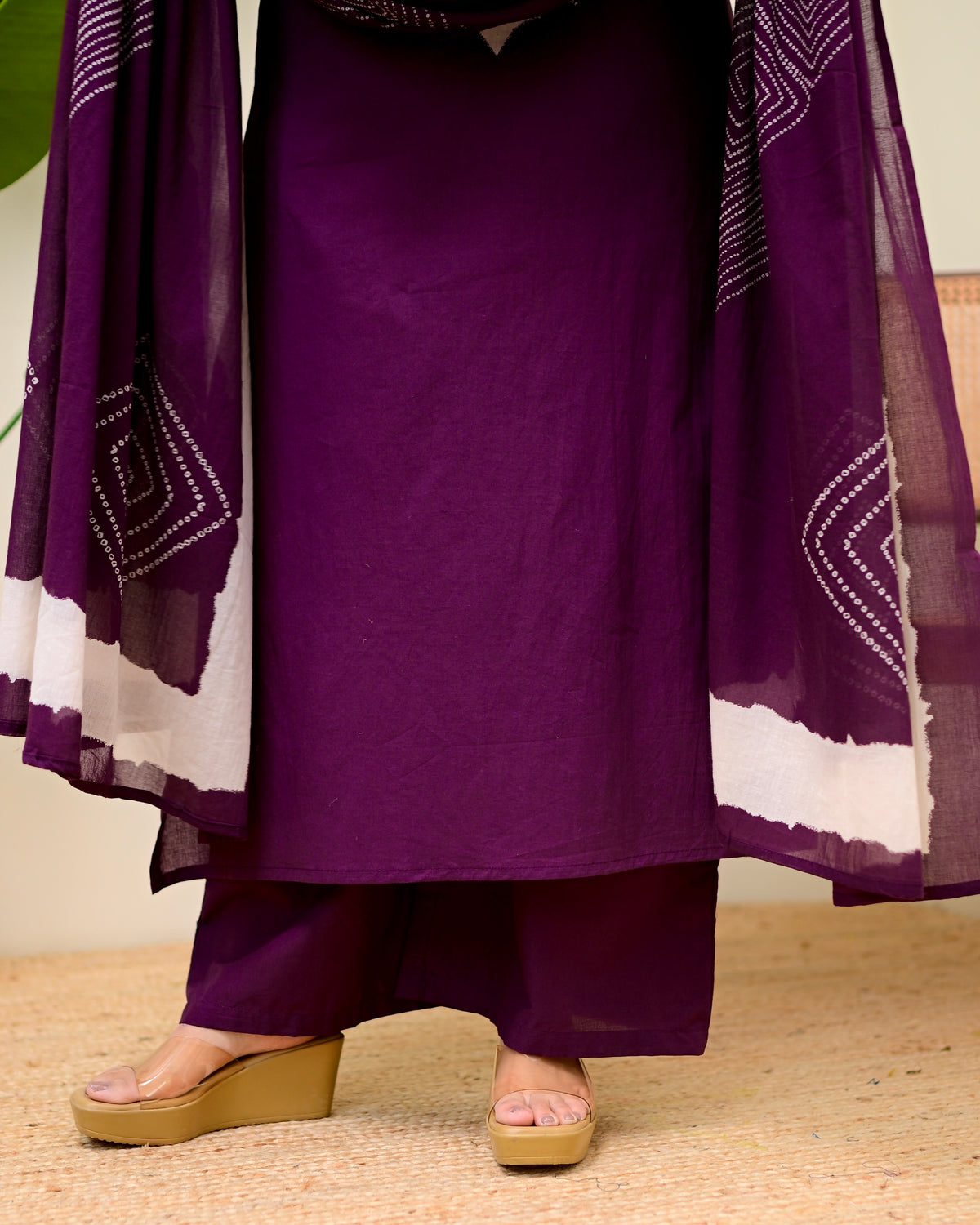 Jamuni Bandhej Muse Cotton Palazzo Suit