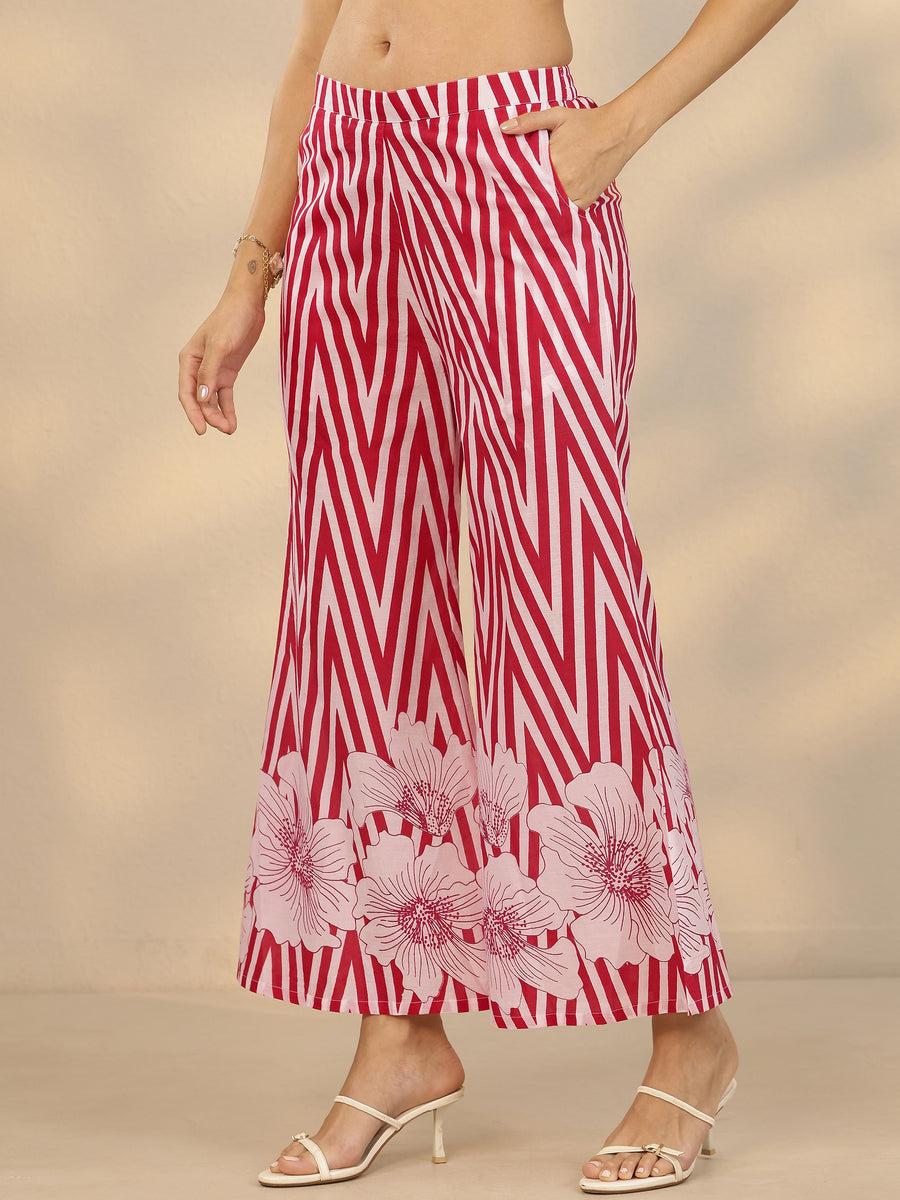 Libas Orange Printed Cotton cord set