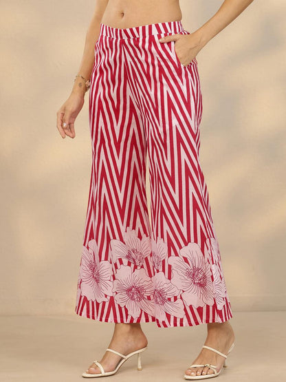 Libas Orange Printed Cotton cord set